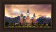 Load image into Gallery viewer, Provo City Center Temple - Breaking Sun Open Edition Canvas / 15 X 30 Brown Frame Art