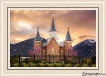 Load image into Gallery viewer, Provo City Center Temple - Breaking Sun Open Edition Canvas / 20 X 30 Gray Frame Art