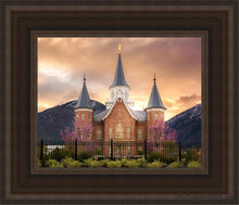 Load image into Gallery viewer, Provo City Center Temple - Breaking Sun Open Edition Canvas / 8 X 10 Brown Frame Art