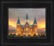 Load image into Gallery viewer, Provo City Center Temple Burning Sky Open Edition Canvas / 8 X 10 Black Frame Art