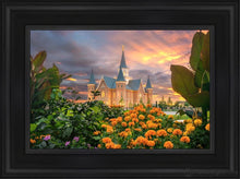Load image into Gallery viewer, Provo City Center Temple Orange Flowers Open Edition Canvas / 12 X 18 Black Frame Art