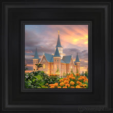 Load image into Gallery viewer, Provo City Center Temple Orange Flowers Open Edition Canvas / 6 X Black Frame Art