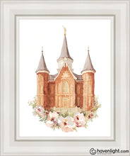 Load image into Gallery viewer, Provo City Center Watercolor Open Edition Canvas / 11 X 14 White Frame Art
