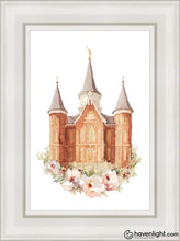 Load image into Gallery viewer, Provo City Center Watercolor Open Edition Canvas / 12 X 18 White Frame Art