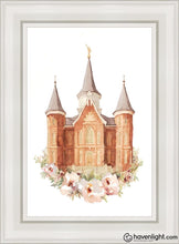 Load image into Gallery viewer, Provo City Center Watercolor Open Edition Canvas / 14 X 21 White Frame Art