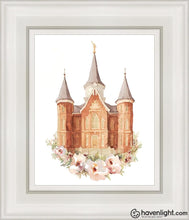 Load image into Gallery viewer, Provo City Center Watercolor Open Edition Canvas / 8 X 10 White Frame Art