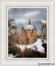 Load image into Gallery viewer, Provo City Center Winter Warmth Open Edition Canvas / 11 X 14 White Frame Art