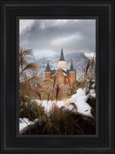 Load image into Gallery viewer, Provo City Center Winter Warmth Open Edition Canvas / 12 X 18 Black Frame Art
