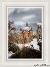 Load image into Gallery viewer, Provo City Center Winter Warmth Open Edition Canvas / 12 X 18 White Frame Art