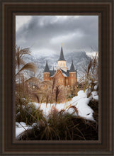 Load image into Gallery viewer, Provo City Center Winter Warmth Open Edition Canvas / 24 X 36 Brown Frame Art