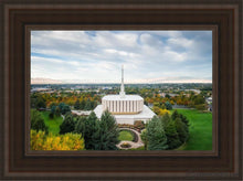 Load image into Gallery viewer, Provo Day Aerial Open Edition Canvas / 12 X 18 Brown Frame Art