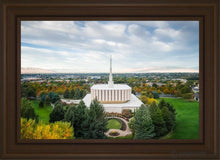 Load image into Gallery viewer, Provo Day Aerial Open Edition Canvas / 20 X 30 Brown Frame Art
