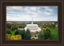 Load image into Gallery viewer, Provo Day Aerial Open Edition Canvas / 24 X 36 Brown Frame Art
