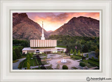 Load image into Gallery viewer, Provo Sunrise Aerial Open Edition Canvas / 14 X 21 White Frame Art