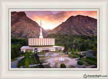 Load image into Gallery viewer, Provo Sunrise Aerial Open Edition Canvas / 24 X 36 White Frame Art