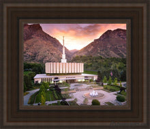 Load image into Gallery viewer, Provo Sunrise Aerial Open Edition Canvas / 8 X 10 Brown Frame Art