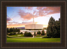 Load image into Gallery viewer, Provo Temple - Sunset Serenity Open Edition Canvas / 24 X 36 Brown Frame Art