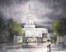 Load image into Gallery viewer, Refuge From The Storm - Idaho Falls Temple Limited Edition Canvas / 30 X 24 Print Only Art