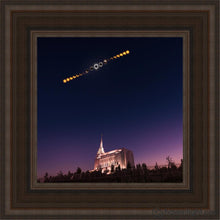 Load image into Gallery viewer, Rexburg Eclipse Phases Open Edition Canvas / 12 X Brown Frame Art