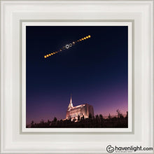 Load image into Gallery viewer, Rexburg Eclipse Phases Open Edition Canvas / 12 X White Frame Art