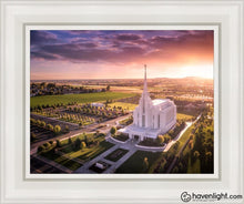 Load image into Gallery viewer, Rexburg Evening From On High Open Edition Canvas / 11 X 14 White Frame Art