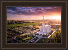 Load image into Gallery viewer, Rexburg Evening From On High Open Edition Canvas / 24 X 36 Brown Frame Art