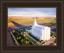 Load image into Gallery viewer, Rexburg Shadow Aerial Open Edition Canvas / 11 X 14 Brown Frame Art