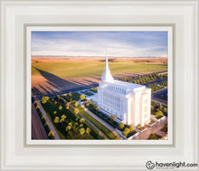 Load image into Gallery viewer, Rexburg Shadow Aerial Open Edition Canvas / 8 X 10 White Frame Art