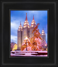 Load image into Gallery viewer, Salt Lake Christmas Temple Open Edition Canvas / 8 X 10 Black Frame Art