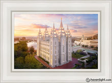 Load image into Gallery viewer, Salt Lake City A Mighty Fortress Open Edition Canvas / 12 X 18 White Frame Art
