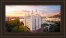 Load image into Gallery viewer, Salt Lake City A Mighty Fortress Open Edition Canvas / 15 X 30 Brown Frame Art