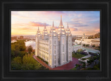 Load image into Gallery viewer, Salt Lake City A Mighty Fortress Open Edition Canvas / 24 X 36 Black Frame Art