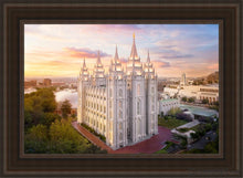 Load image into Gallery viewer, Salt Lake City A Mighty Fortress Open Edition Canvas / 24 X 36 Brown Frame Art