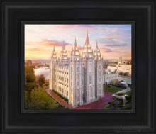 Load image into Gallery viewer, Salt Lake City A Mighty Fortress Open Edition Canvas / 8 X 10 Black Frame Art