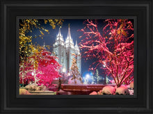 Load image into Gallery viewer, Salt Lake City Christmas Lights Open Edition Canvas / 12 X 18 Black Frame Art