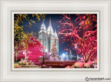 Load image into Gallery viewer, Salt Lake City Christmas Lights Open Edition Canvas / 12 X 18 White Frame Art
