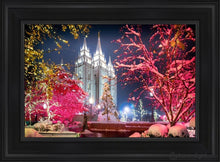 Load image into Gallery viewer, Salt Lake City Christmas Lights Open Edition Canvas / 14 X 21 Black Frame Art