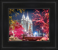 Load image into Gallery viewer, Salt Lake City Christmas Lights Open Edition Canvas / 8 X 10 Black Frame Art