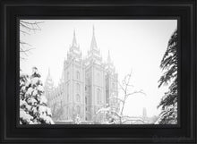 Load image into Gallery viewer, Salt Lake City High Key Snow Open Edition Canvas / 24 X 36 Black Frame Art