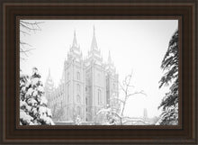 Load image into Gallery viewer, Salt Lake City High Key Snow Open Edition Canvas / 24 X 36 Brown Frame Art