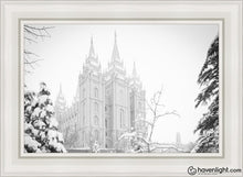 Load image into Gallery viewer, Salt Lake City High Key Snow Open Edition Canvas / 24 X 36 White Frame Art
