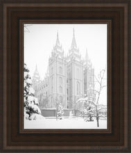 Load image into Gallery viewer, Salt Lake City High Key Snow Open Edition Canvas / 8 X 10 Brown Frame Art