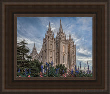 Load image into Gallery viewer, Salt Lake City Utah Temple House Of Holiness Open Edition Canvas / 8 X 10 Brown Frame Art