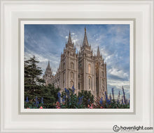 Load image into Gallery viewer, Salt Lake City Utah Temple House Of Holiness Open Edition Canvas / 8 X 10 White Frame Art