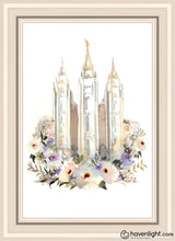 Load image into Gallery viewer, Salt Lake City Watercolor Open Edition Canvas / 20 X 30 White Frame Art