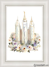 Load image into Gallery viewer, Salt Lake City Watercolor Open Edition Canvas / 24 X 36 White Frame Art