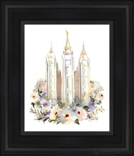 Load image into Gallery viewer, Salt Lake City Watercolor Open Edition Canvas / 8 X 10 Black Frame Art