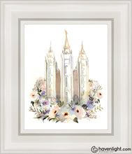 Load image into Gallery viewer, Salt Lake City Watercolor Open Edition Canvas / 8 X 10 White Frame Art