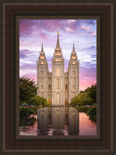 Load image into Gallery viewer, Salt Lake For Time And All Eternity Open Edition Canvas / 12 X 18 Brown Frame Art