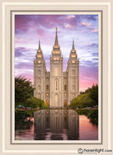 Load image into Gallery viewer, Salt Lake For Time And All Eternity Open Edition Canvas / 20 X 30 White Frame Art